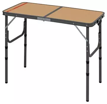 CAPTAIN STAG Outdoor Table Aluminum Table Width 90 x Depth 45 cm Adjustable in 4 Height Levels for People Campout Tan x Dark Gray Four-Way 2-4 UC-589