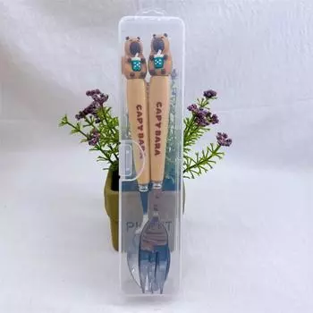 Capybara Fork Spoon Dinnerware Sets Travel Portable Kitchen Tableware Kitchen Accessories Style 3