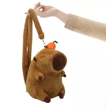 Capybara Plush Backpack School Bag для походов на открытом воздухе Backpacking Student Girls