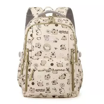 Capybara Printing Pattern Backpack For Students Large Capacity School Gift Bag