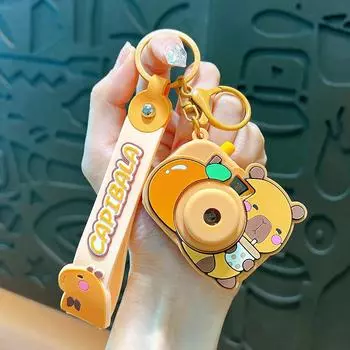 Capybara Projector Camera Keychain: Cute Capybara-kun Keyring Bag Accessory Gift Individually Packaged