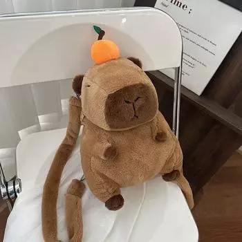 Capybara Rabbit Yellow Flower Burger Plush Backpack Animal Gift Doll Bag Orange Style