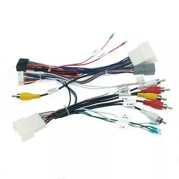 Car 16-pin Audio system wiring Harness with canbus unit for mitsubishi pajero, aftermarket Stereo installation adapter