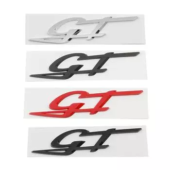 Автомобильные 3D металлические наклейки с логотипом GT, эмблема, наклейка, аксессуары для стайлинга GT-Silver