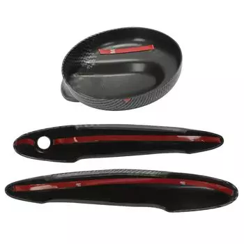 Car Accessories Black Auto Gas Tank Cap And Door Handle Cover Fit For BMW R55 MINI Clubman Cooper S 2007–2014 And R56 2006-2013