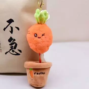 Car Accessory Pulling Out Carrot Key Chain Korean Style Key Chain Bag Pendant Car Key Ring оранжевый