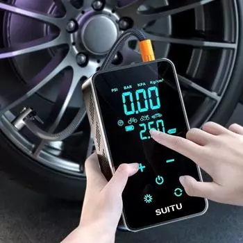 Автомобильный воздушный насос Электрические портативные автомобильные газовые насосы Аварийное накачивание шин Беспроводной интеллектуальный цифровой дисплей Газовые машины для шин