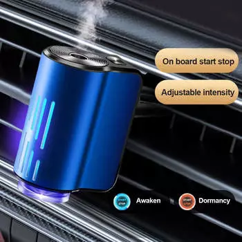 Car Air Vent Electric Air Diffuser Aroma Humidifier Mist Aromatherapy with Atmosphere Light Car Air Freshener For Removing Odors чёрный
