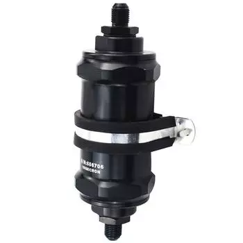 Car Aluminum Inline Fuel Filter E85 Ethanol with 100 Micron Inlet -6 AN / Outlet