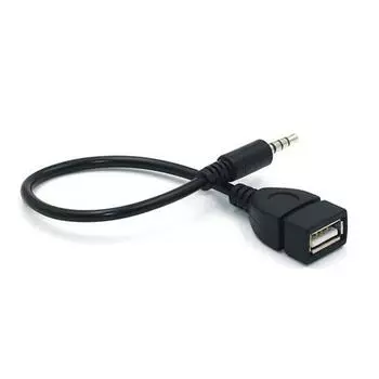 Car Audio And Video Input Adapters USB Female Head To 3.5MM U Disk Connected To Car CDPlayer Aux Car Audio Cable Car Accessorie чёрный