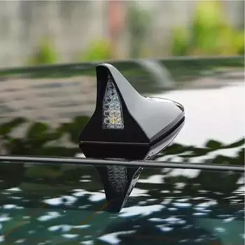 Автомобильный автоматический фонарь в стиле плавника акулы, задний предупреждающий фонарь, двухсторонний светодиодный фонарь на солнечной батарее