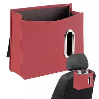 Car Back Seat Organizer Car Seat Back Storage Bag PU Leather Multi-Storage Pockets Travel Accessories For Business Car SUV красный