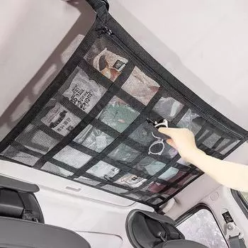 Сетка для багажника на потолок автомобиля Сетка для багажника на потолок автомобиля Карманная сетка для багажника внедорожника Несущая нагрузка для автомобиля Кемпинг Необходимые принадлежности для грузовика внедорожника Поездка на автомобиле