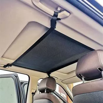 Car Ceiling Cargo Net Multifunctional Hanging Storage Organizer with Large Capacity for Convenient Storage of Car Ceiling Net чёрный