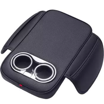 Car Center Console Cover Car Organizer Car Armrest Cover Storage Box Cushion Center Console Organizer Leather Pad Cup Holder Car чёрный