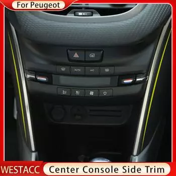 Car Central Control Air Conditioneing Vent Side Strip Sticker Trim for Peugeot 2008 2014 2015 2016 2017 2018