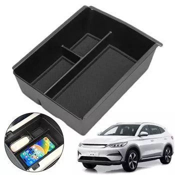 Car Central Control Storage Box Armrest Tray Holder Organizer Auto Interior Tidying Accessories For BYD Song PLUS 23-24 EV чёрный