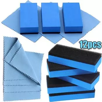 Car Ceramic Coating Sponges with Cloth Applicator Glass Nano Wax Coat Polishing Eraser Pads Auto Detailing Car Cleaning Tools