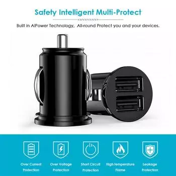 Car Charger USB C Car Light Up Dual Charging Car Charger Adapter For Phone L5R8 black-One-size