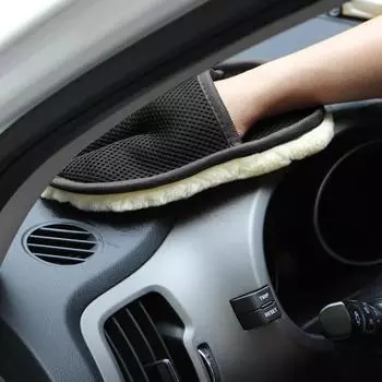 Car Cleaning Brush Cleaner Wool Soft Car Washing Gloves Cleaning Brush Motorcycle Washer Care Automotive Car Styling 15*23cm белый
