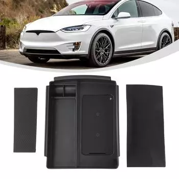 Car Console Armrest Storage Box Phone Wireless Charger For Tesla Model X S16-20 12V Supports Mobile Phones Accessories CHINA