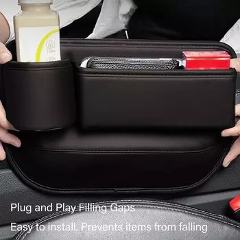 Car Cup Holder Gap Bag Auto Storage Organizer Between Seats With Charging Hole Car Interior Accessories Gap Filler Box For