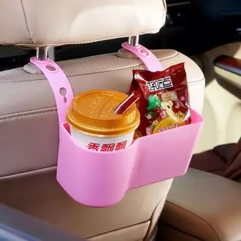 Car Cup Holder Multifunctional Headrest Seat Back Mount Organizer Vehicle Cup Drink Storage Box Auto Phone Holder Accessories розовый