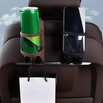 Car Cup Holder Organizer Vehicle Rear Cup Holder Black Seat Back Organizer With Headrest Hook Multifunctional Automotive Cup чёрный