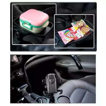 Car Cup Phone Holder Stand Mount Tray 360 Degree Rotation Table Slot Food Organized Adjustable Drink Accesories