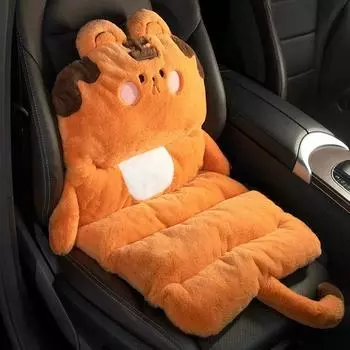 Car Cushion Winter Plush Car Interior Cartoon Cute Lumbar Support Elevated Cushion Interior Accessories Car Seat Cushion Woman тигровый
