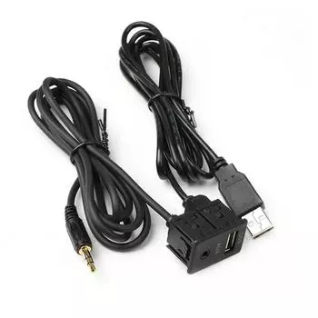 Car Dash Mount AUX USB Port Panel Auto Boat USB Extension Cable Adapter 150CM