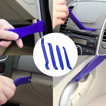 Car Door Clip Panel Trim Removal Tool Kits Auto Audio Navigation Disassembly Kit Installer Dismantlers Automotive Tool Pry Set синий