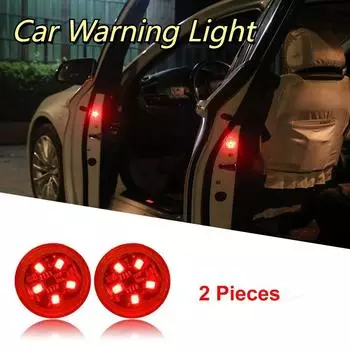 Car Door Warning Light 2Pcs Anti Collision Magnetic Attraction Warning Lights Open Door Automatic Lighting Auto Decoration Lamp 6 Color синий