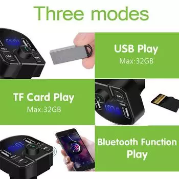 Car Dual USB Fast Charger FM Transmitter Bluetooth 5.0 Handsfree Car Kit Audio Modulator MP3 Player Audio Receiver CHINA