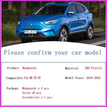 Car Fenders for MG ZS EV 2018~2024 2019 2020 2024 2024 Wheels Protector Rear Mudguards Splash Guard Covers Mud Flaps Accessories