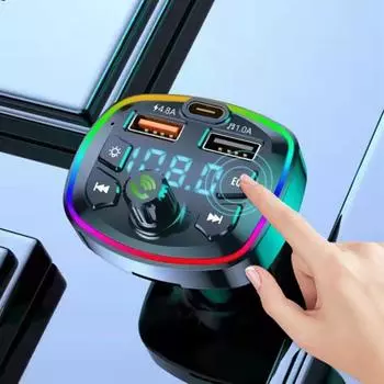 Car FM Transmitter Bluetooth Hands Free Mp3 True 20W 4.8A Dual USB Port PD Charging Car Accessories Bluetooth Car Charger Q7