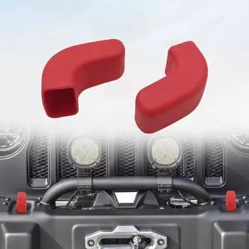 Car Front Bumper Tow Hook Cover Silicone Hook Cushion Protector Accessories For Jeep Wrangler JK JL Gladiator JT 2007-2024 красный