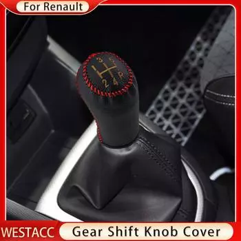 Автомобильные ошейники с головкой переключения передач, чехол для Renault Clio MK3 III Megane MK2 Scenic MK2 Kangoo MT, гандбольный чехол 6Speed black line