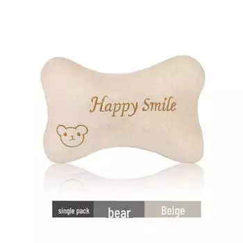 Car headrest neck bear pillow - ultimate support and comfort while driving. Single Pack бежевый