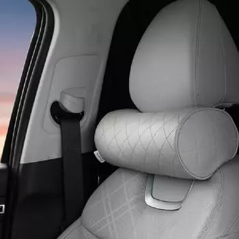Car Headrest Neck Pillow Comfy Nap for Adults SUV Embroidered Leather Memory Foam Supports Rest Pillows кофейный