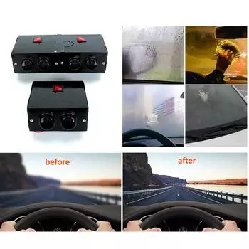 Car Heater Defroster Portable Car Electric Dryer Windshield Windscreen Demister with 4 Outlet 12V 800W for Vehicle RV SUV Truck