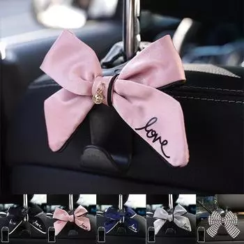 Car Hook Cartoon Cute Bow For Car Back Hook Sundries Cute Rear Placement Tool Interior Accessories B7j1