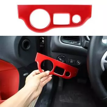 Car Interior Headlight Switch Button Cover Trim Red For Dodge Challenger Charger