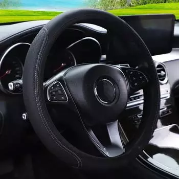 Car Interior Steering Wheel Cover Green Line Leather Orange Line Pink Line Steering Wheel Cover Car Accessories