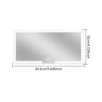 Car LED HD Makeup Mirror Three Gear Adjustment Sun Visor Plate Interior RearMirror Dimmable Touchscreen Auto Vanity Mirror белый