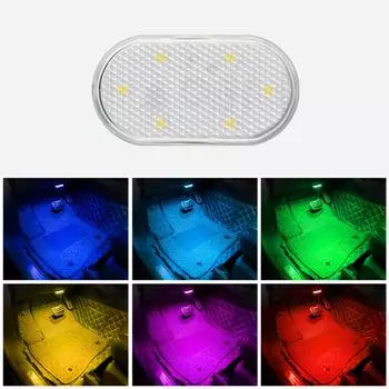 Car LED Touch Lights Car Reading Lamps Wireless Car Interior Light For Door Foot Trunk Storage Box Mini USB Charging Car Light белый