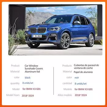 Car Magnetic Sunshade Mat for BMW X3 G01 M Sport M40d 2018~2024 2019 Roof Windshield Curtain Window Sunroof Pad Cover Accessorie 2018-2024