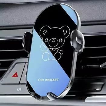 Car Mobile Phone Bracket The New Car With Navigation Support Rack Bear Cartoon Car Air Outlet Fixed Mobile Phone Rack красный