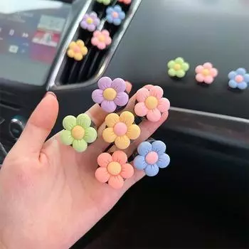 Car Mounted Aromatherapy Air Conditioning Vent Ornaments Cute Flowers Creative And Personalized Interior Decoration Products синий