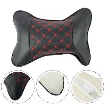 Car Neck Pillows Both Side Pu Leather Headrest For Four Seasons Headrest Neck Support Pillow Cushion Mat 28*18*9cm CHINA